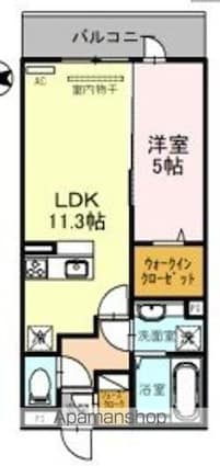 フリーデＳＴＡ[1LDK/41.67m2]の間取図