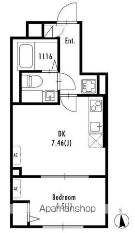 【新宿区北新宿のマンションの間取り】