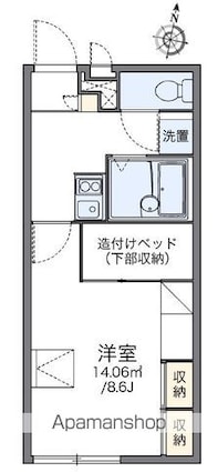 レオパレスパーシモン[1K/23.18m2]の間取図