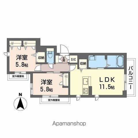 和歌山市東長町のマンションの間取り