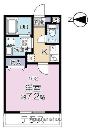 レスペデーザ目黒本町[1K/24.08m2]の間取図