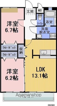 セルピエ[2LDK/59.87m2]の間取図