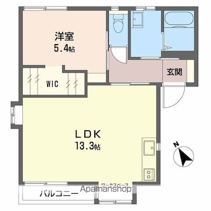 ラプラスゆう[1LDK/44.23m2]の間取図