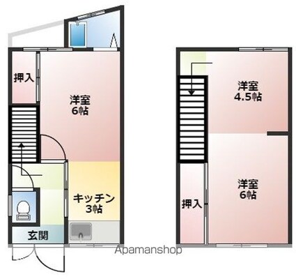 和歌山県和歌山市出水[3K/50m2]の間取図