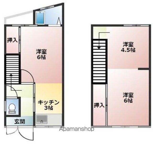 和歌山県和歌山市出水[3K/50m2]の間取図