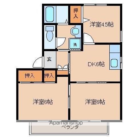 ファミール木花台A棟の間取り写真