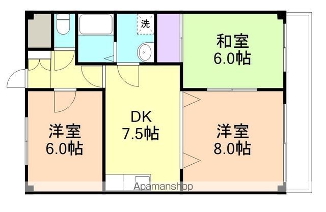 和歌山県和歌山市和歌浦東２丁目[3DK/58.88m2]の間取図