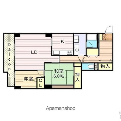 シティパーク津田沼[2LDK/70.74m2]の間取図