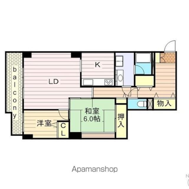 シティパーク津田沼[2LDK/70.74m2]の間取図