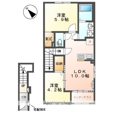 ＭＡＩＳＯＮ　ＣＨＯＵ　ＣＨＯＵ 208 ｜ 宮崎県宮崎市大字赤江1072-1､1073-1（賃貸アパート2LDK・2階・53.90㎡） その2