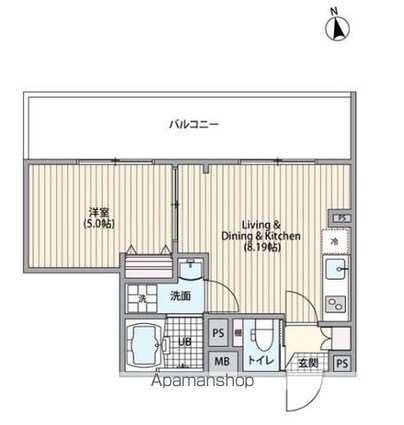エルファーロ笹塚Ⅲ[1LDK/30.65m2]の間取図
