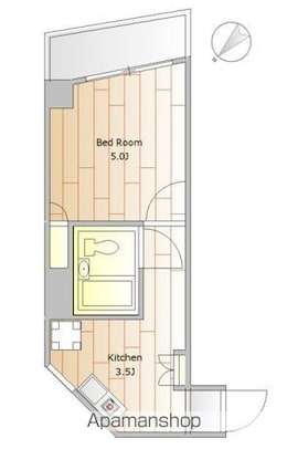 ウイング用賀[1K/20.4m2]の間取図