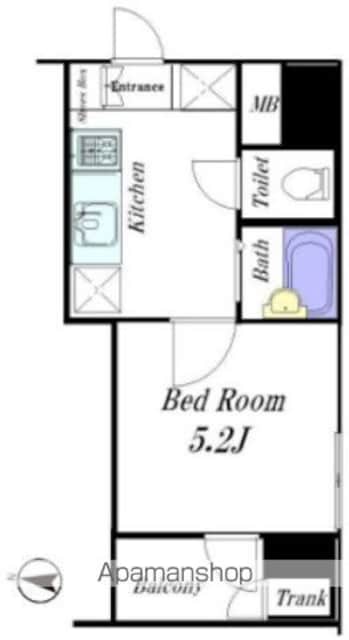 アーバイル池袋ＥＡＳＴ[1K/20.83m2]の間取図
