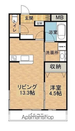 （仮称）大原間西２丁目マンション[1LDK/47.55m2]の間取図