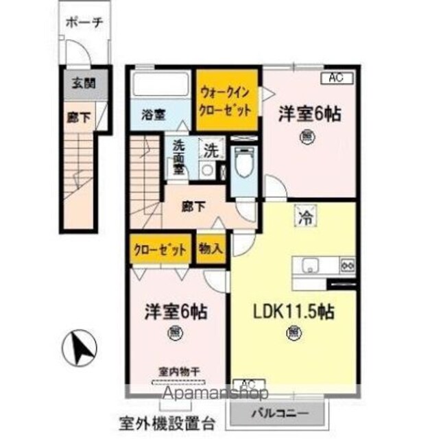 和歌山県和歌山市福島[2DK/59.46m2]の間取図