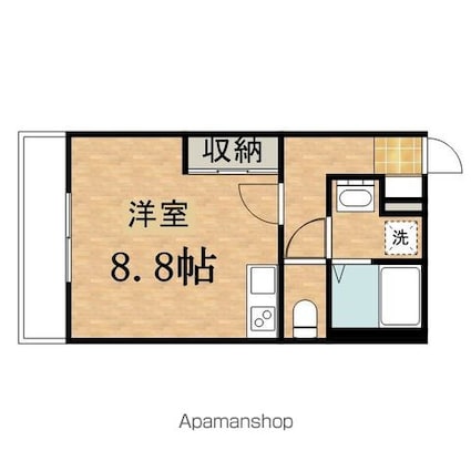 ヒルズ豊田[1R/24.61m2]の間取図