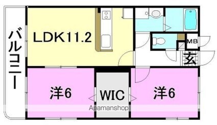 マリベール南江戸[2LDK/54.45m2]の間取図