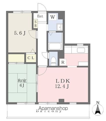 マ・メゾン東野[2LDK/53.02m2]の間取図