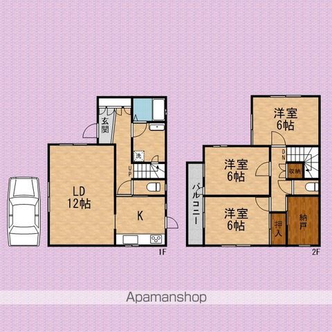 川越線 南古谷駅 徒歩23分 2階建 築33年の間取り写真