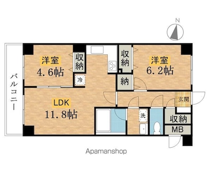Ｓｏｌｅｉｌ[2LDK/53.38m2]の間取図