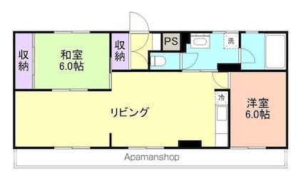 カサ・デ・ありたか[2LDK/60.69m2]の間取図