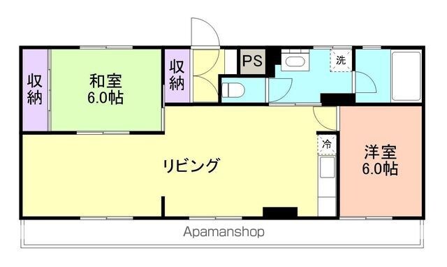 カサ・デ・ありたか[2LDK/60.69m2]の間取図