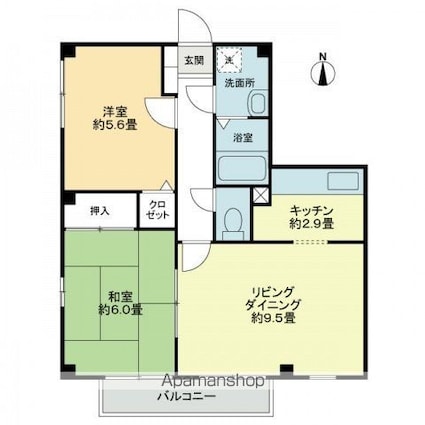 フォブール花[2LDK/53.02m2]の間取図