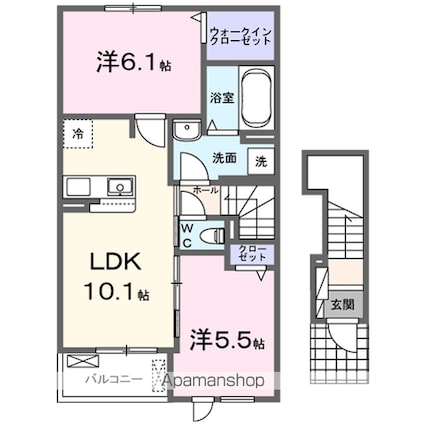 ガーデナーズ　サン[2LDK/53.54m2]の間取図