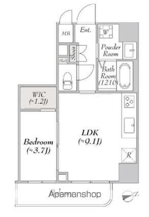 ルミーク浅草[1LDK/33.82m2]の間取図