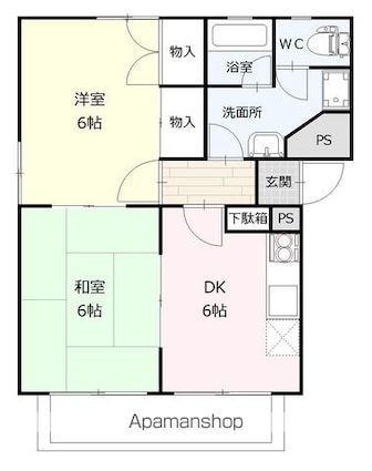 アネシスＫ[2DK/47.7m2]の間取図