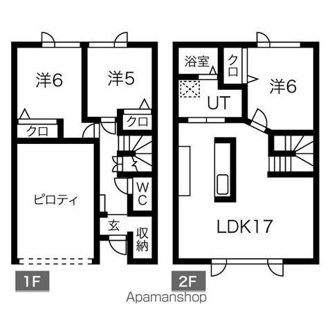 川沿1ー6タウンハウスの間取り写真