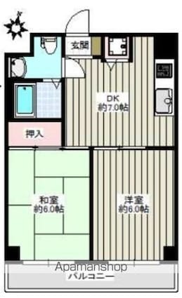 パークサイド関[2DK/38.8m2]の間取図