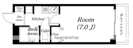 サントマンション大津[1K/24.3m2]の間取図