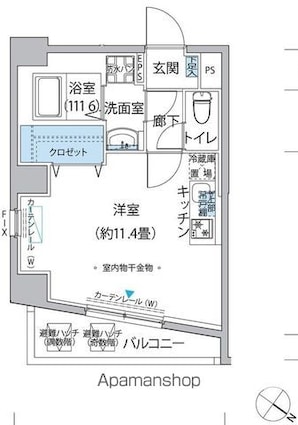 ＦＩＯＲＥ　ＫＯＭＡＧＯＭＥ[1R/31.06m2]の間取図