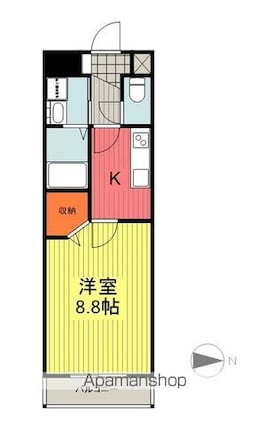 福島県福島市万世町[1K/31.52m2]の間取図