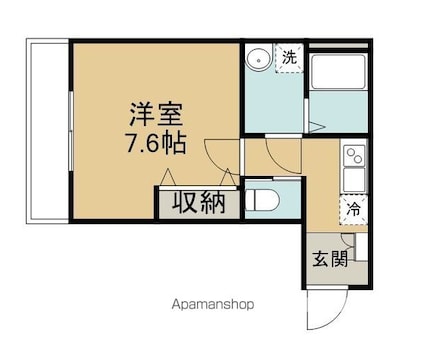 キャメル川越都Ｂ[1K/27.04m2]の間取図