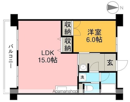 インペリアル西本Ⅱ[1LDK/53.17m2]の間取図
