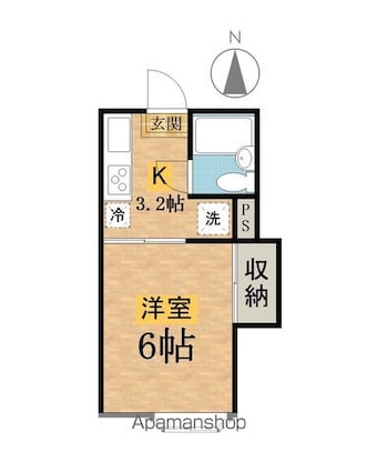 第一パレスハシモト[1K/20.28m2]の間取図