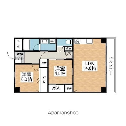 滋賀県大津市浜大津４丁目[2LDK/60.39m2]の間取図
