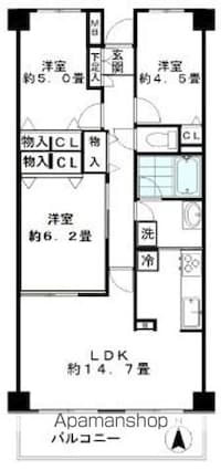 東京都江東区北砂１丁目[3SDK/70.68m2]の間取図