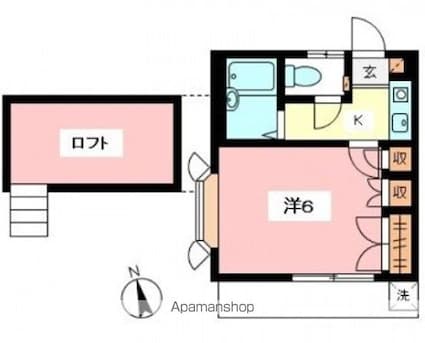 リューズハイムＡ棟[1K/20m2]の間取図