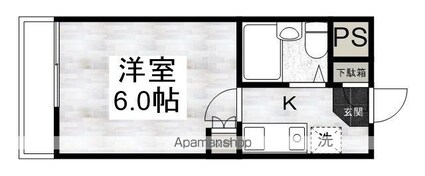 川越藤原町マンション[1K/17.01m2]の間取図
