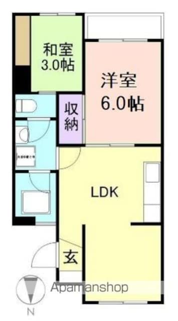 メゾンクルール[2LDK/43m2]の間取図