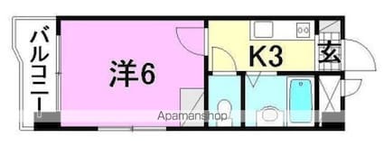 富士樋又ビル[1K/19.08m2]の間取図