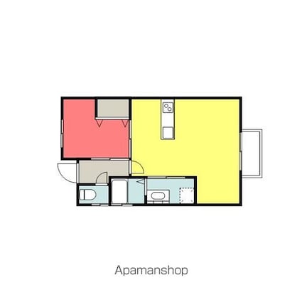 エムハウス[1LDK/43.47m2]の間取図