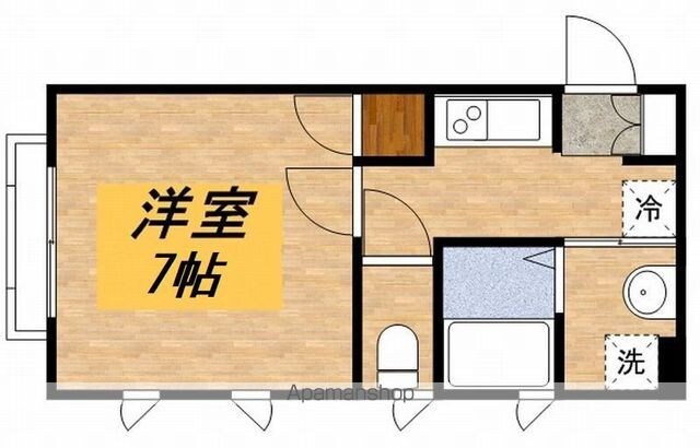 東京都武蔵野市西久保２丁目[1R/24.6m2]の間取図