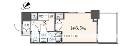 フェルテ中野[1K/27.8m2]の間取図