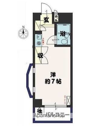 ウエスト北小岩[1R/18.7m2]の間取図