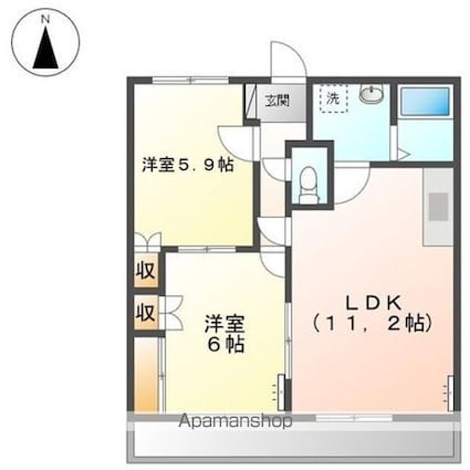 コンフォール[2LDK/49.5m2]の間取図