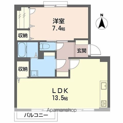遊眠α館[1LDK/50.54m2]の間取図